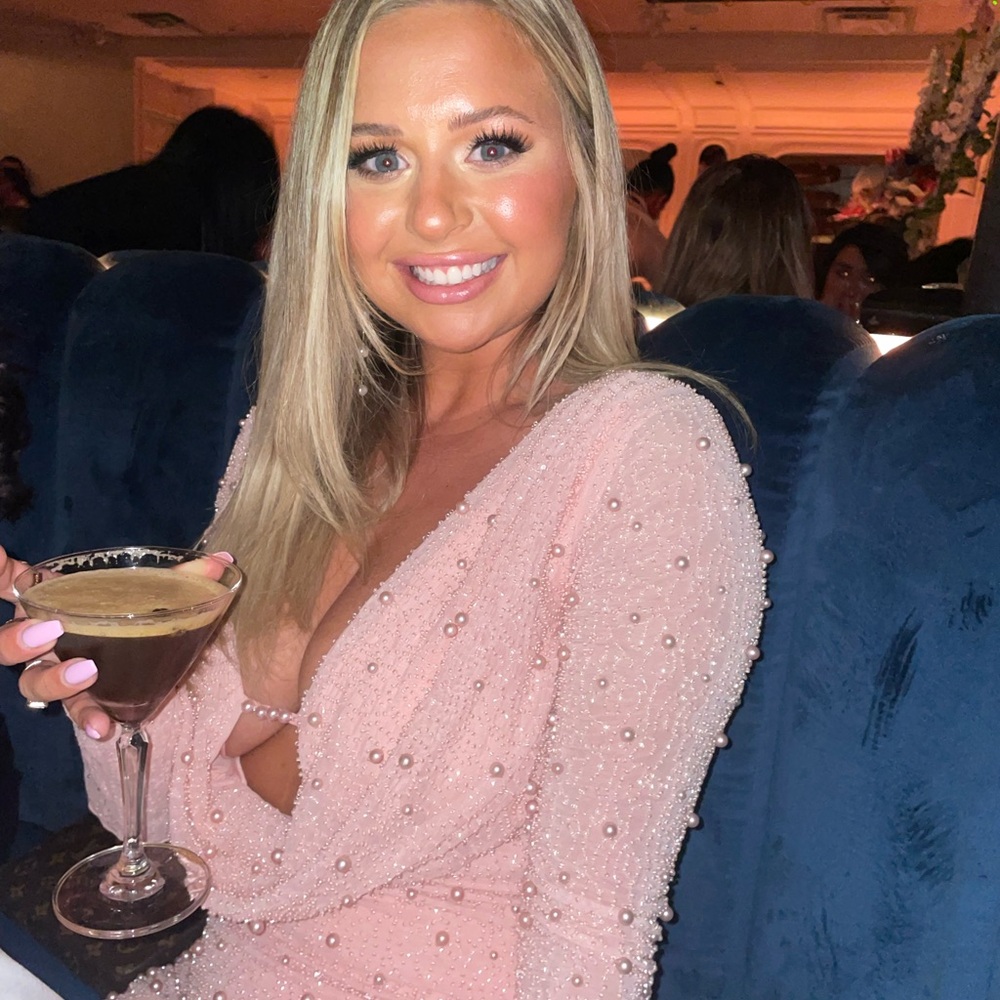 Elegant Pink Beaded Dress